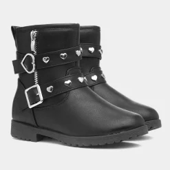 Walkright Charm Girls Black Ankle Boot