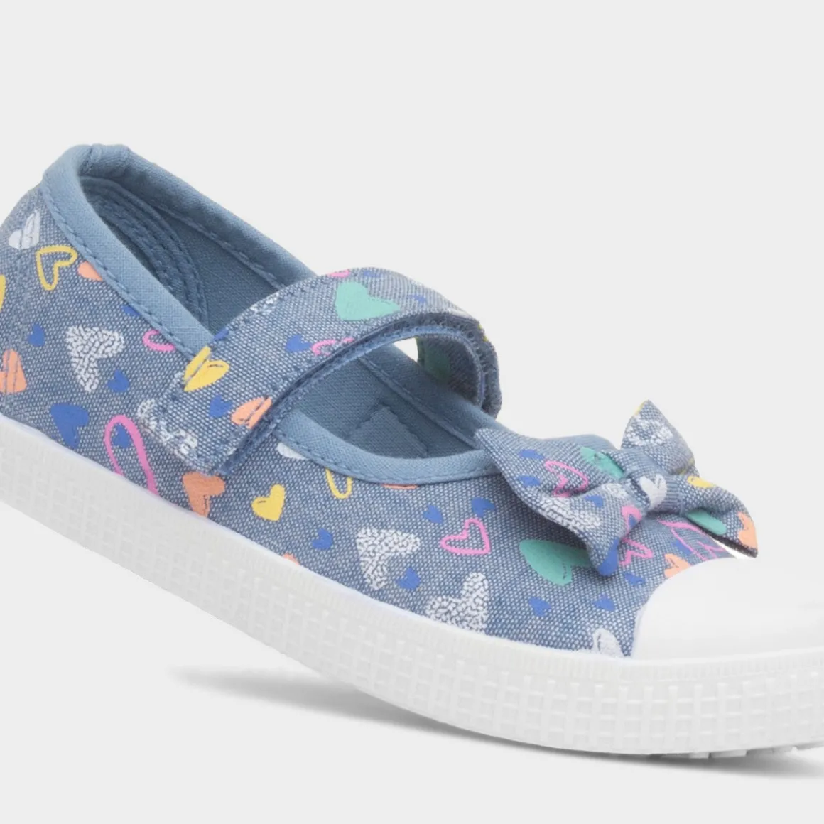 Walkright Claudia Girls Blue Easy Fasten Canvas