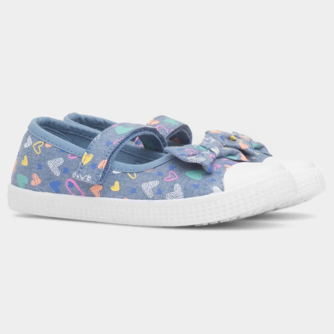 Walkright Claudia Girls Blue Easy Fasten Canvas