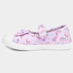 Walkright Claudia Girls Pink Unicorn Canvas Shoe