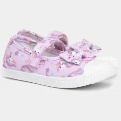 Walkright Claudia Girls Pink Unicorn Canvas Shoe