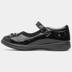 Walkright Collins Girls Black Patent Shoe
