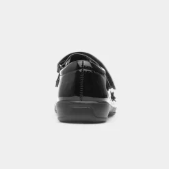 Walkright Collins Girls Black Patent Shoe