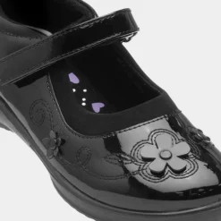Walkright Collins Girls Black Patent Shoe