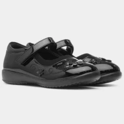 Walkright Collins Girls Black Patent Shoe