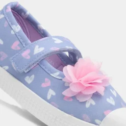 Walkright Corrine Girls Blue Heart Print Canvas