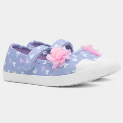 Walkright Corrine Girls Blue Heart Print Canvas