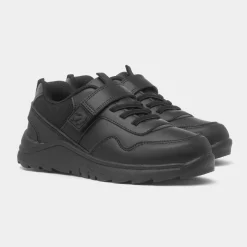 Walkright Deano Boys Black Easy Fasten School Shoe