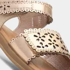 Walkright Delamere Girls Gold Easy Fasten Sandal