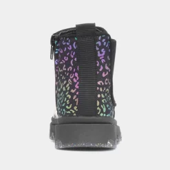Walkright Ella Girls Black Leopard Print Boot