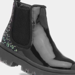 Walkright Ella Girls Black Leopard Print Boot