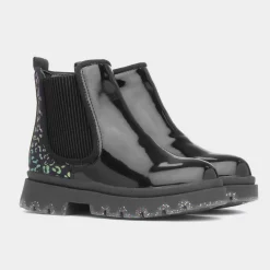 Walkright Ella Girls Black Leopard Print Boot