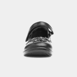 Walkright Fawn Girls Black School Shoe