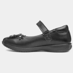 Walkright Fawn Girls Black School Shoe
