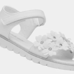 Walkright Florian Girls White Flower Sandal