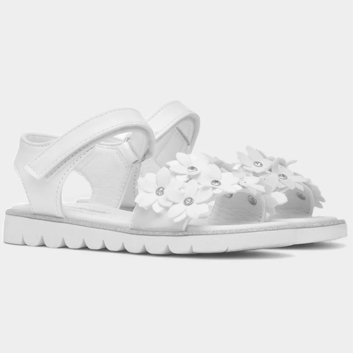 Walkright Florian Girls White Flower Sandal