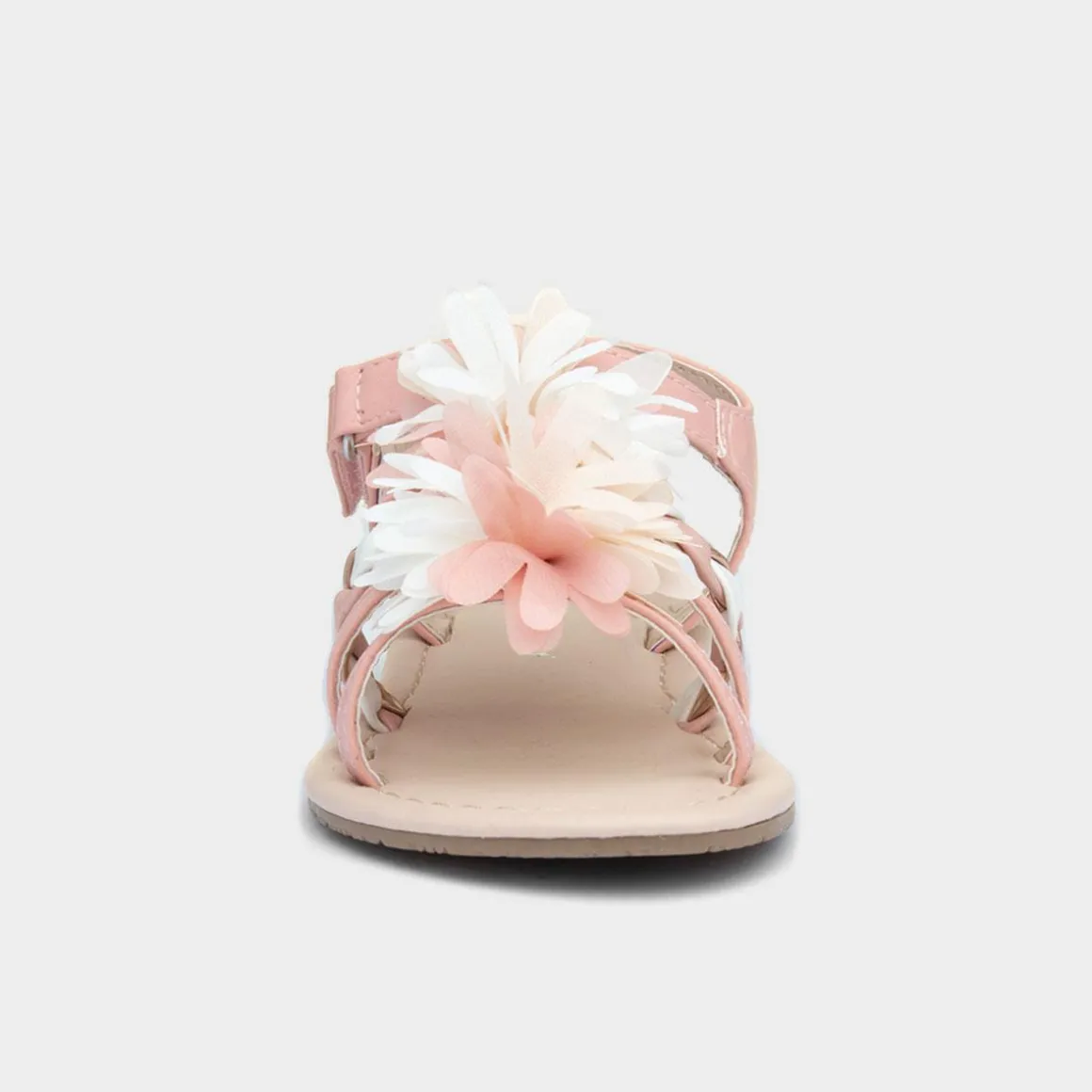 Walkright Girls Pink Chiffon Flower Sandals