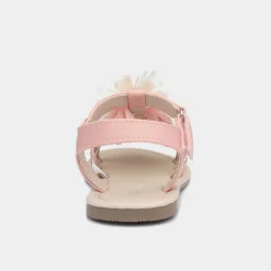 Walkright Girls Pink Chiffon Flower Sandals