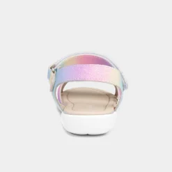 Walkright Girls Rainbow Glitter Heart Sandals