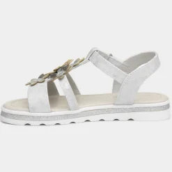 Walkright Girls Silver and Metallic Sandals