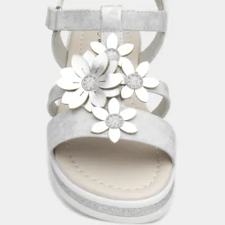 Walkright Girls Silver and Metallic Sandals