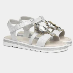 Walkright Girls Silver and Metallic Sandals