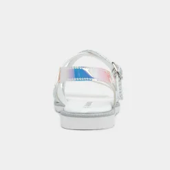 Walkright Girls Silver Iridescent Strappy Sandal