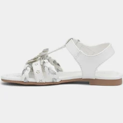 Walkright Girls White and Silver Butterfly Sandals