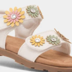 Walkright Heaton Girls White Easy Fasten Sandal