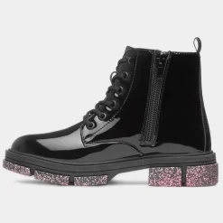 Walkright Irma Girls Black Glitter Sole Boot