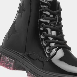 Walkright Irma Girls Black Glitter Sole Boot