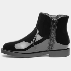 Walkright Lauren Girls Black Patent Ankle Boot