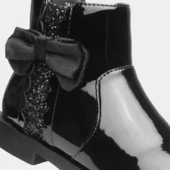 Walkright Lauren Girls Black Patent Ankle Boot