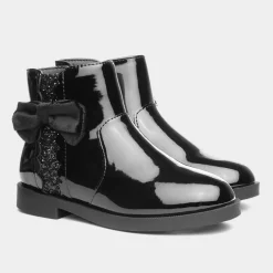 Walkright Lauren Girls Black Patent Ankle Boot