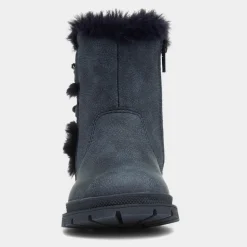 Walkright Lexi Girls Navy Faux Fur Boot