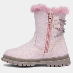 Walkright Lexi Girls Pink Faux Fur Boot