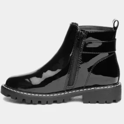 Walkright Liana Girls Black Patent Chelsea Boot
