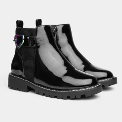 Walkright Liana Girls Black Patent Chelsea Boot