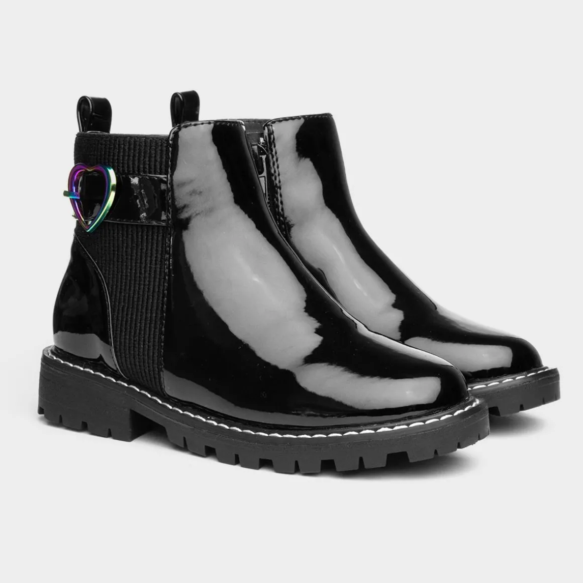 Walkright Liana Girls Black Patent Chelsea Boot