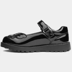 Walkright Lori Girls Black Patent School Shoe