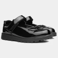 Walkright Lori Girls Black Patent School Shoe