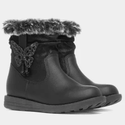 Walkright Lorna Girls Black Butterfly Boot