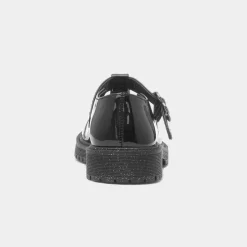 Walkright Lottie Girls Black Patent School Shoe