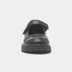 Walkright Lucia Girls Black Heart School Shoe