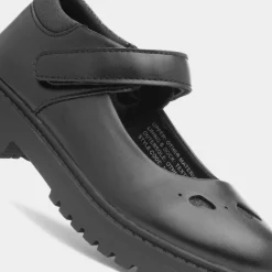 Walkright Lucille Girls Black Heart Shoe
