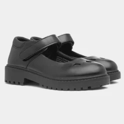 Walkright Lucille Girls Black Heart Shoe