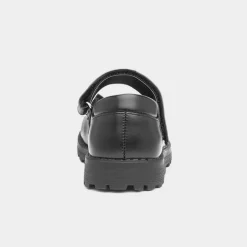Walkright Lucy Girls Black Cat Face School Shoe
