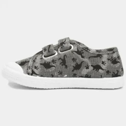 Walkright Lyle Boys Grey Dinosaur Canvas