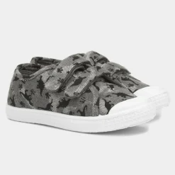 Walkright Lyle Boys Grey Dinosaur Canvas