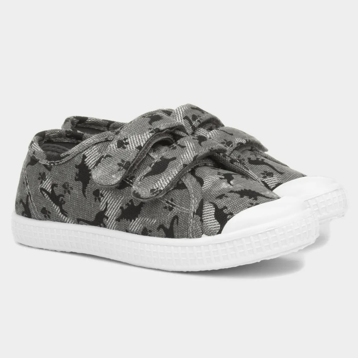 Walkright Lyle Boys Grey Dinosaur Canvas